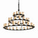 LumenAria LED Chandelier in Matte Black (102|FAL871412MBLKLED4531500)