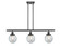Ballston Urban Three Light Island Pendant in Matte Black (405|9163IBKG2046)