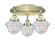 Ballston Urban Three Light Semi-Flush Mount in Antique Brass (405|9163CABG534)