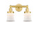 Edison Two Light Bath Vanity in Satin Gold (405|6162WSGG181S)
