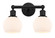 Edison Two Light Bath Vanity in Matte Black (405|6162WBKG1216)