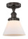 Edison One Light Semi-Flush Mount in Oil Rubbed Bronze (405|6161FOBG41)