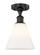 Edison One Light Semi-Flush Mount in Matte Black (405|6161FBKGBC81)