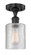 Edison One Light Semi-Flush Mount in Matte Black (405|6161FBKG112)