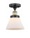 Edison One Light Semi-Flush Mount in Black Antique Brass (405|6161FBABG41)