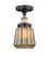 Edison One Light Semi-Flush Mount in Black Antique Brass (405|6161FBABG146)