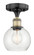 Edison One Light Semi-Flush Mount in Black Antique Brass (405|6161FBABG1246) Edison One Light Semi-Flush Mount in Black Antique Brass (405|6161FBABG1246)
