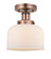 Edison One Light Semi-Flush Mount in Antique Copper (405|6161FACG71)