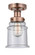 Edison One Light Semi-Flush Mount in Antique Copper (405|6161FACG184)