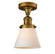 Franklin Restoration One Light Semi-Flush Mount in Brushed Brass (405|5171CHBBG61) Franklin Restoration One Light Semi-Flush Mount in Brushed Brass (405|5171CHBBG61)