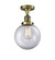 Franklin Restoration One Light Semi-Flush Mount in Antique Brass (405|5171CHABG2028)