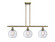 Ballston Three Light Island Pendant in Antique Brass (405|5163IABG1248)