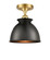 Ballston One Light Semi-Flush Mount in Satin Gold (405|5161CSGM14BK)