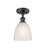 Ballston One Light Semi-Flush Mount in Matte Black (405|5161CBKG381)