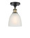 Ballston One Light Semi-Flush Mount in Black Antique Brass (405|5161CBABG381)