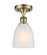 Ballston One Light Semi-Flush Mount in Antique Brass (405|5161CABG441) Ballston One Light Semi-Flush Mount in Antique Brass (405|5161CABG441)