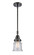 Caden One Light Mini Pendant in Matte Black (405|4471SBKG184S)