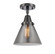 Caden LED Semi-Flush Mount in Matte Black (405|4471CBKG43LED)