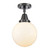 Caden One Light Semi-Flush Mount in Matte Black (405|4471CBKG2018)