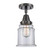 Caden LED Semi-Flush Mount in Matte Black (405|4471CBKG182LED)
