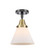 Caden One Light Semi-Flush Mount in Black Antique Brass (405|4471CBABG41)