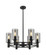 Downtown Urban Six Light Chandelier in Matte Black (405|4346CRBKG4347SM)