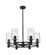 Downtown Urban Six Light Chandelier in Matte Black (405|4346CRBKG4347DE)
