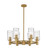 Downtown Urban Six Light Chandelier in Brushed Brass (405|4346CRBBG4347DE)
