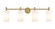 Downtown Urban Four Light Bath Vanity in Brushed Brass (405|4344WBBG4347WH)