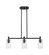 Downtown Urban Three Light Island Pendant in Matte Black (405|4343IBKG4347DE)