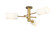 Downtown Urban Three Light Semi-Flush Mount in Brushed Brass (405|4343FBBG4347WH)