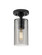 Downtown Urban One Light Flush Mount in Matte Black (405|4341FBKG4347SM)
