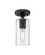 Downtown Urban One Light Flush Mount in Matte Black (405|4341FBKG4347SDY)