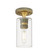 Downtown Urban One Light Flush Mount in Brushed Brass (405|4341FBBG4347CL)