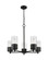 Downtown Urban Five Light Chandelier in Matte Black (405|4285CRBKG4287SDY)