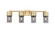 Downtown Urban Four Light Bath Vanity in Brushed Brass (405|4284WBBG4287SM)
