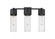 Downtown Urban Three Light Bath Vanity in Matte Black (405|4283WBKG42812CL)