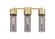 Downtown Urban Three Light Bath Vanity in Brushed Brass (405|4283WBBG42812SM)