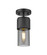 Downtown Urban One Light Semi-Flush Mount in Matte Black (405|4281FBKG4287SM)