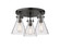 Downtown Urban Three Light Flush Mount in Matte Black (405|4113FBKG4117SDY)