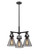 Downtown Urban Three Light Pendant in Matte Black (405|4113CRBKG4117SM)