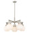 Downtown Urban Five Light Chandelier in Satin Nickel (405|4105CRSNG4107WH)