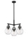 Downtown Urban Three Light Pendant in Matte Black (405|4103CRBKG4107CL)