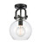 Downtown Urban One Light Semi-Flush Mount in Matte Black (405|4101FBKG4108CL)