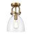 Downtown Urban One Light Semi-Flush Mount in Brushed Brass (405|4101FBBG4128CL)