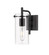 Auralume One Light Bath Vanity in Matte Black (405|3521WBKCL)