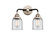 Nouveau 2 Two Light Bath Vanity in Black Polished Nickel (405|2882WBPNG52)