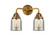 Nouveau 2 Two Light Bath Vanity in Brushed Brass (405|2882WBBG58)