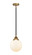 Nouveau 2 LED Mini Pendant in Black Antique Brass (405|2881SBABG2018LED)