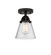 Nouveau 2 One Light Semi-Flush Mount in Matte Black (405|2881CBKG64)